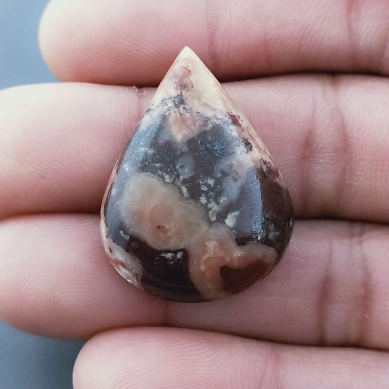Diaspro Zebrato Marrone Naturale Forma Goccia Piatto Cabochon Liscio Fatto a Mano 27x20x7mm 9,15gm 1pz Diaspro Zebrato Marrone Naturale Forma Goccia Piatto Cabochon Liscio Fatto a Mano 27x20x7mm 9,15gm 1pz
