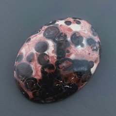 Diaspro Zebrato Marrone Naturale Forma Ovale Piatto Cabochon Liscio Fatto a Mano 25X18x6mm 4,05gm 1pz