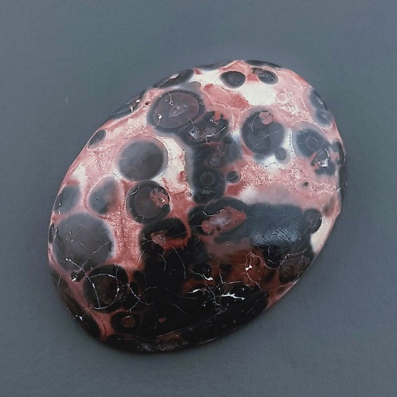 Diaspro Zebrato Marrone Naturale Forma Ovale Piatto Cabochon Liscio Fatto a Mano 25X18x6mm 4,05gm 1pz