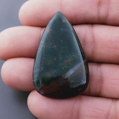Eliotropio Naturale Forma Goccia Piatto Cabochon Liscio Fatto a Mano 42X26X5mm 9,16gm 1pz