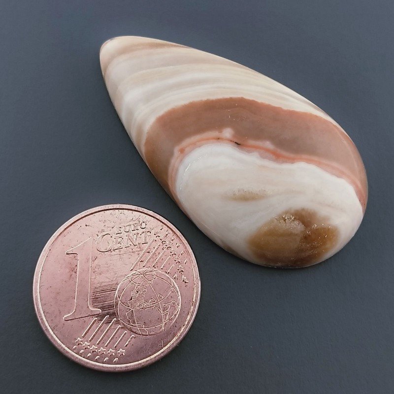 Kokoweef Cave Onyx Naturale Forma Goccia Piatto Cabochon Liscio Fatto a Mano 31X17X5mm 4,78gm 1pz