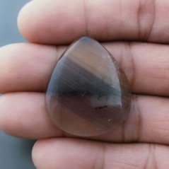 Fluorite Naturale Forma Goccia Piatto Cabochon Liscio Fatto a Mano 33X29X6mm 10,10gm