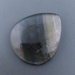 Fluorite Naturale Forma Goccia Piatto Cabochon Liscio Fatto a Mano 33X29X6mm 10,10gm