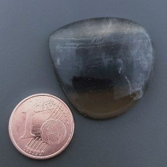 Fluorite Naturale Forma Cuore Piatto Cabochon Liscio Fatto a Mano 29X28X6,7mm 9,50gm 1pz