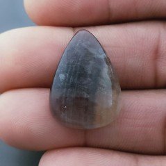 Fluorite Naturale Forma Goccia Piatto Cabochon Liscio Fatto a Mano 25X18X7mm 5,40gm