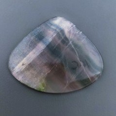 Fluorite Naturale Forma Cuore Piatto Cabochon Liscio Fatto a Mano 41X33X4mm 10,80gm 1pz