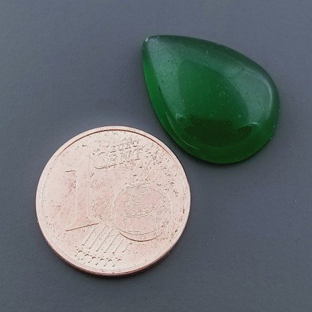 Giada Verde Naturale Forma Goccia Piatto Cabochon Liscio Fatto a Mano 7X12X6mm 8,15 Carati 1pz