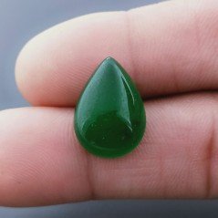 Giada Verde Naturale Forma Goccia Piatto Cabochon Liscio Fatto a Mano 7X12X6mm 8,15 Carati 1pz