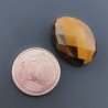 Occhio Di Tigre Forma Ovale Piatto Cabochon Sfaccettata Fatto a Mano 18X13X8mm 14,50 Carati 1pz