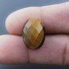 Occhio Di Tigre Forma Ovale Piatto Cabochon Sfaccettata Fatto a Mano 18X13X8mm 14,50 Carati 1pz