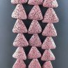 Pietra Lavica Rosso Porpora in Perline Forma Triangolo Piatto Liscio Foro Passante 24mm