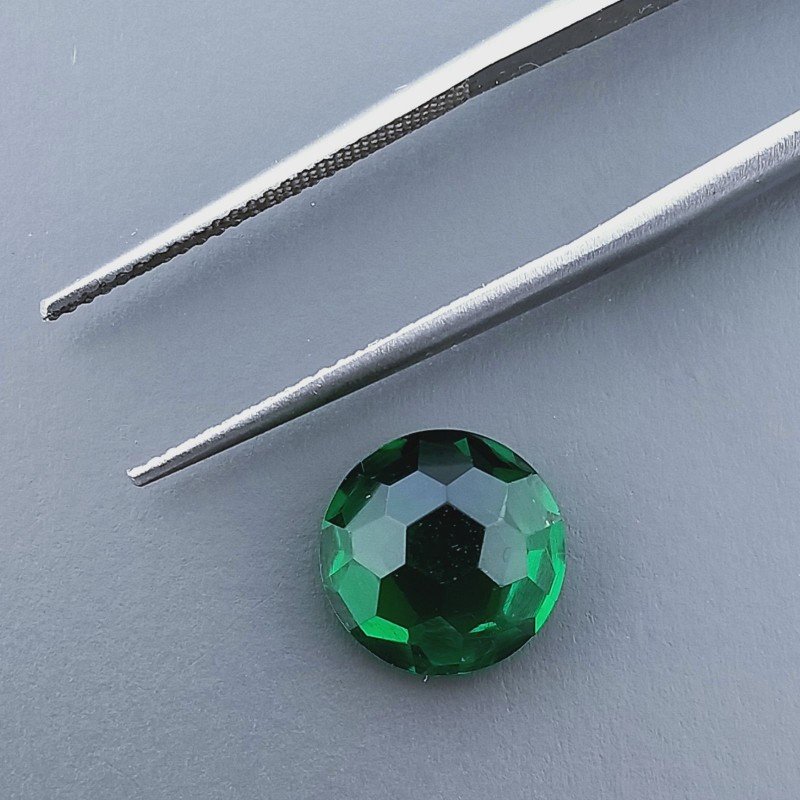 Quarzo Verde Idrotermale Tondo Briolette Sfaccettato A Mano 10X10X5mm 3,65CT