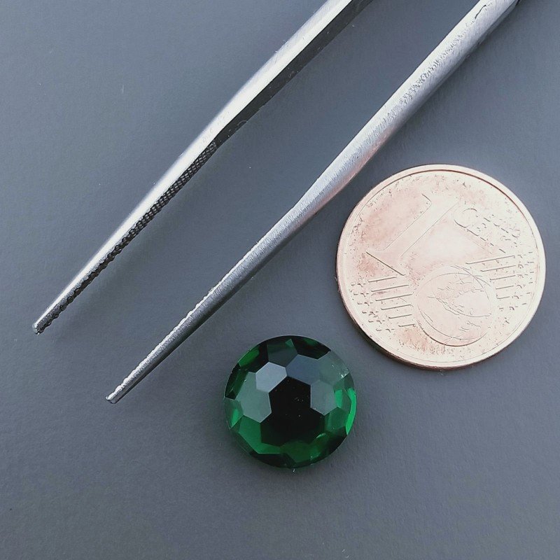 Quarzo Verde Idrotermale Tondo Briolette Sfaccettato A Mano 10X10X5mm 3,65CT