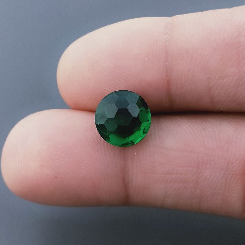 Quarzo Verde Idrotermale Tondo Briolette Sfaccettato A Mano 10X10X5mm 3,65CT