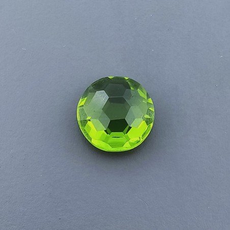Peridoto Idrotermale Tondo Briolette Sfaccettato A Mano 10X10X5mm 3,65CT