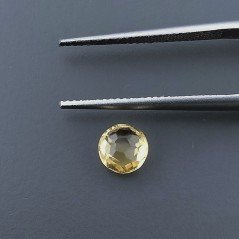 Quarzo Citrino Idrotermale Tondo Briolette Sfaccettato A Mano 6X6X3mm 1CT