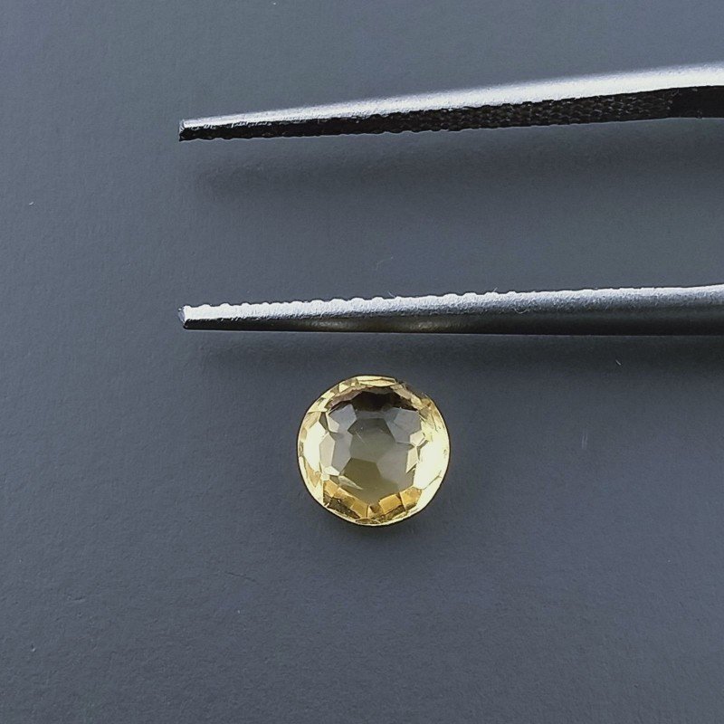 Quarzo Citrino Idrotermale Tondo Briolette Sfaccettato A Mano 6X6X3mm 1CT
