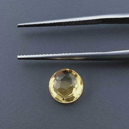 Quarzo Citrino Idrotermale Tondo Briolette Sfaccettato A Mano 8X8mm 1,85CT
