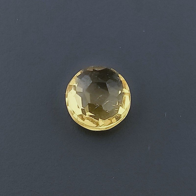 Quarzo Citrino Idrotermale Tondo Briolette Sfaccettato A Mano 8X8mm 1,85CT