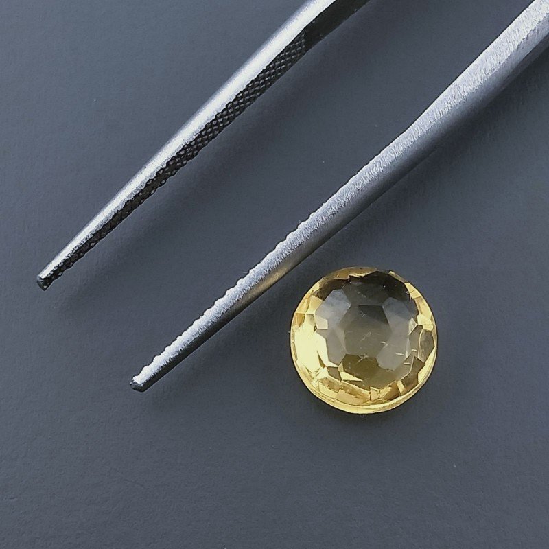 Quarzo Citrino Idrotermale Tondo Briolette Sfaccettato A Mano 8X8mm 1,85CT