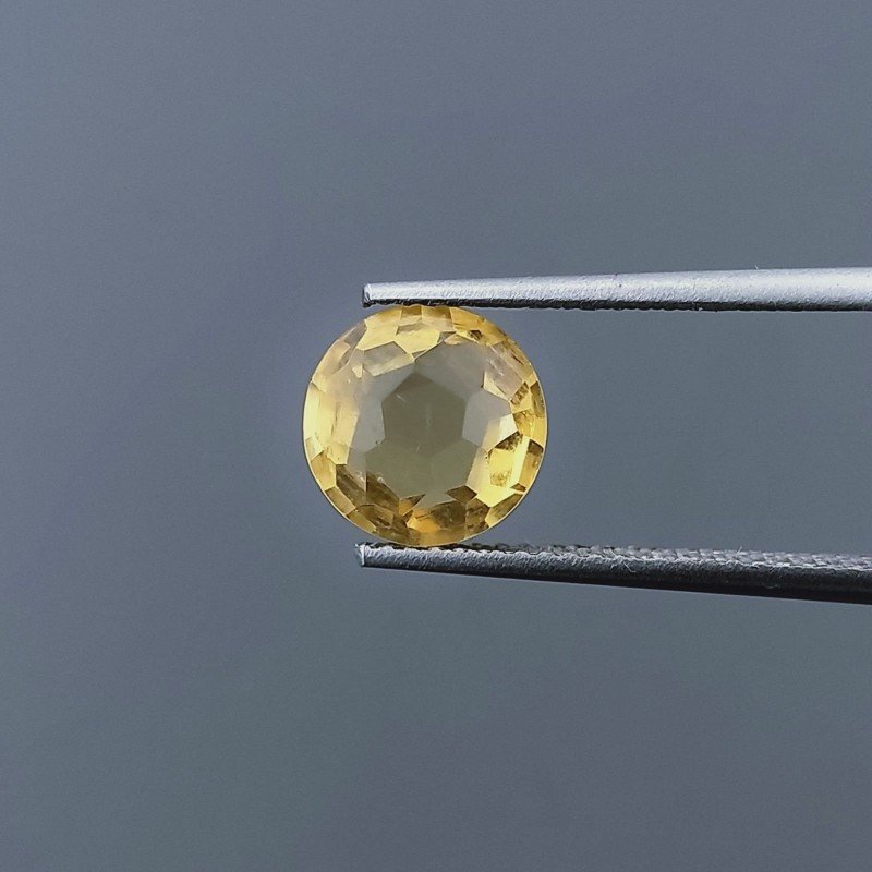 Quarzo Citrino Idrotermale Tondo Briolette Sfaccettato A Mano 8X8mm 1,85CT