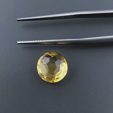 Quarzo Citrino Idrotermale Tondo Briolette Sfaccettato A Mano 10X10X5mm