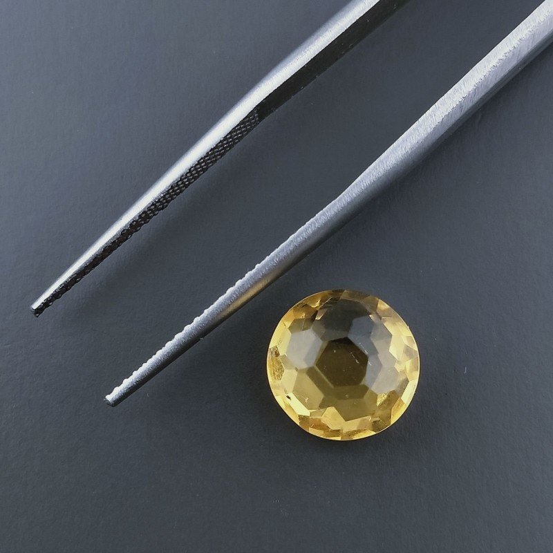 Quarzo Citrino Idrotermale Tondo Briolette Sfaccettato A Mano 10X10X5mm