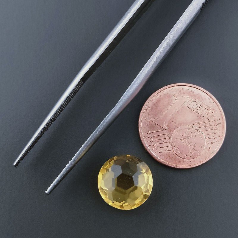 Quarzo Citrino Idrotermale Tondo Briolette Sfaccettato A Mano 10X10X5mm