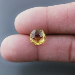 Quarzo Citrino Idrotermale Tondo Briolette Sfaccettato A Mano 10X10X5mm