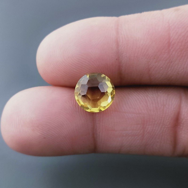 Quarzo Citrino Idrotermale Tondo Briolette Sfaccettato A Mano 10X10X5mm