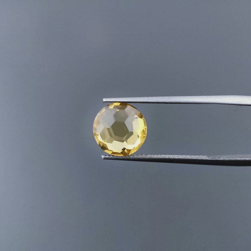 Quarzo Citrino Idrotermale Tondo Briolette Sfaccettato A Mano 10X10X5mm