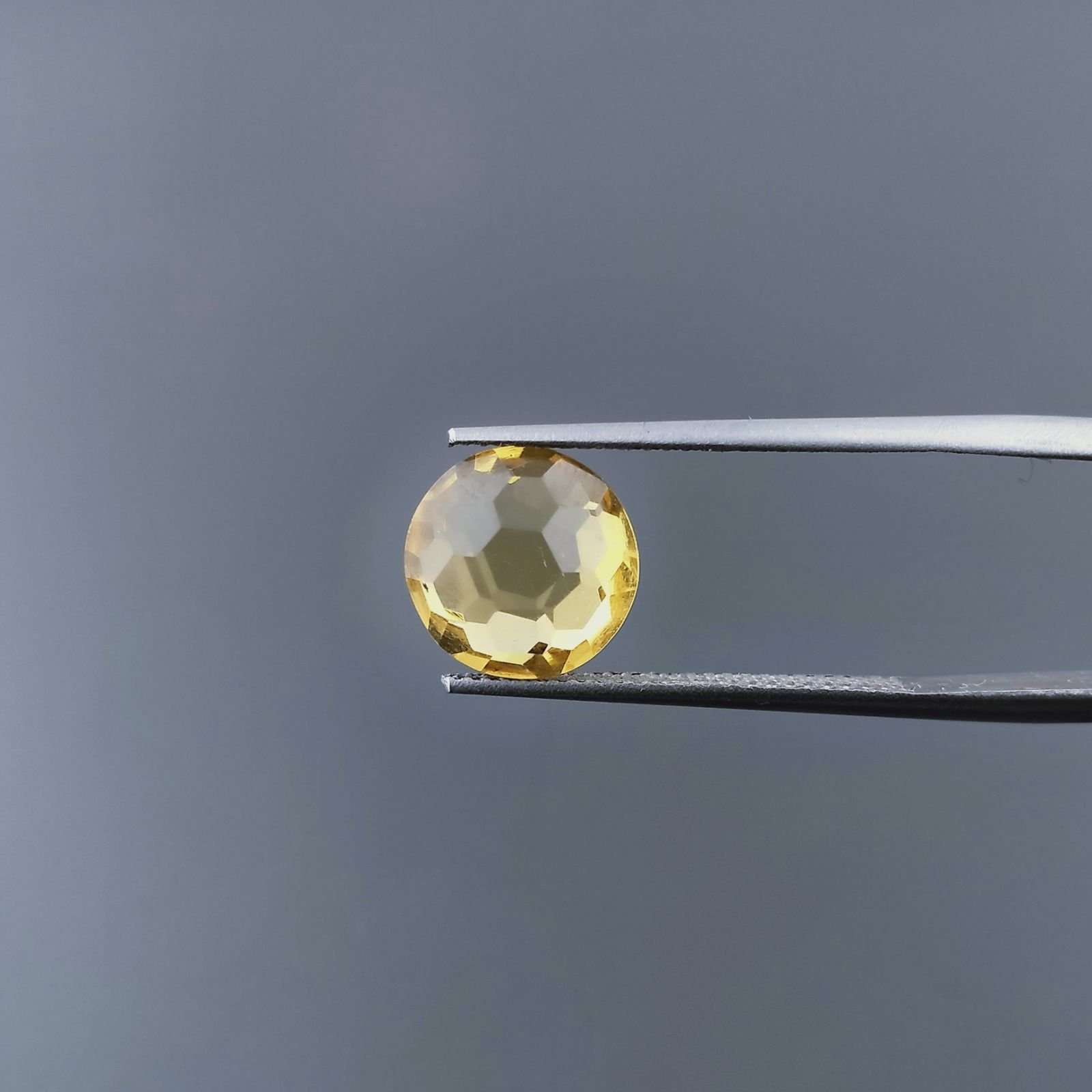 Quarzo Citrino Idrotermale Tondo Briolette Sfaccettato A Mano 10X10X5mm