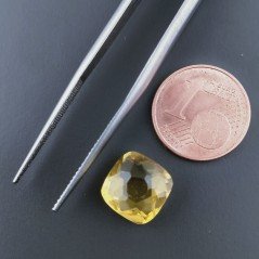 Quarzo Citrino Idrotermale Quadrata Briolette Sfaccettato A Mano 10X10X5mm 4,40CT