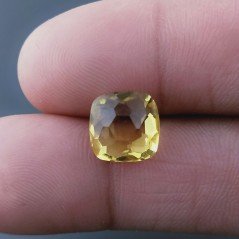 Quarzo Citrino Idrotermale Quadrata Briolette Sfaccettato A Mano 10X10X5mm 4,40CT