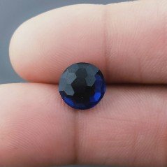 Zaffiro Idrotermale Tondo Briolette Sfaccettato A Mano 10X10X5mm 3,45CT