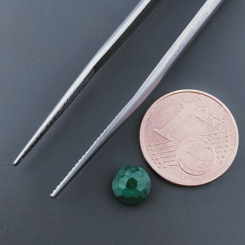 Malachite (A) Tondo Briolette Sfaccettato A Mano 6X6X4mm 1,40CT