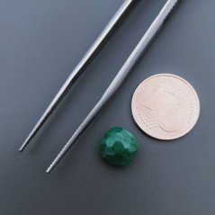 Malachite (A) Quadrata Briolette Sfaccettato A Mano 8X8X5mm 3,90CT