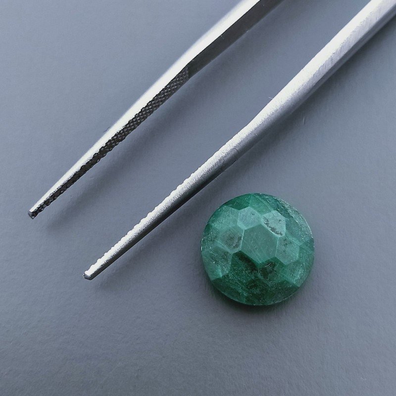 Malachite (A) Tondo Briolette Sfaccettato A Mano 10X10X5mm 5,55CT