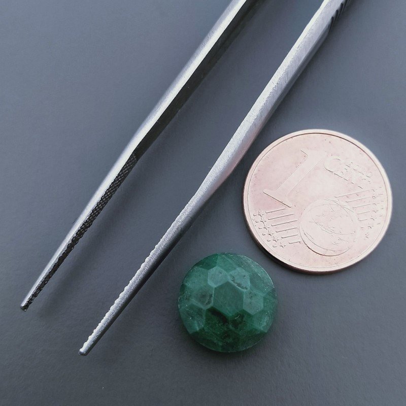 Malachite (A) Tondo Briolette Sfaccettato A Mano 10X10X5mm 5,55CT