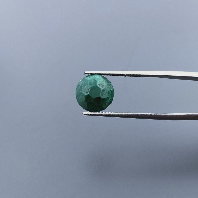 Malachite (A) Tondo Briolette Sfaccettato A Mano 10X10X5mm 5,55CT