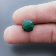 Malachite (A) Quadrata Briolette Sfaccettato A Mano 10X10X6mm 7CT