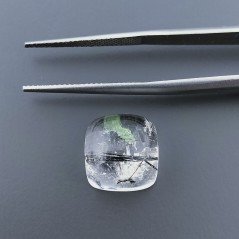 Quarzo Rutilato Oro Naturale Forma Cuore Piatto Cabochon Liscio Fatto a Mano 11x11x9mm 11,60Carati 1pz