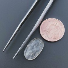 Cabochon di Quarzo Rutilato Oro Naturale Ovale, Piatto e Liscio, 15x9x4 mm, 5,25 ct, Fatto a Mano Cabochon di Quarzo Rutilato Oro Naturale Ovale, Piatto e Liscio, 15x9x4 mm, 5,25 ct, Fatto a Mano