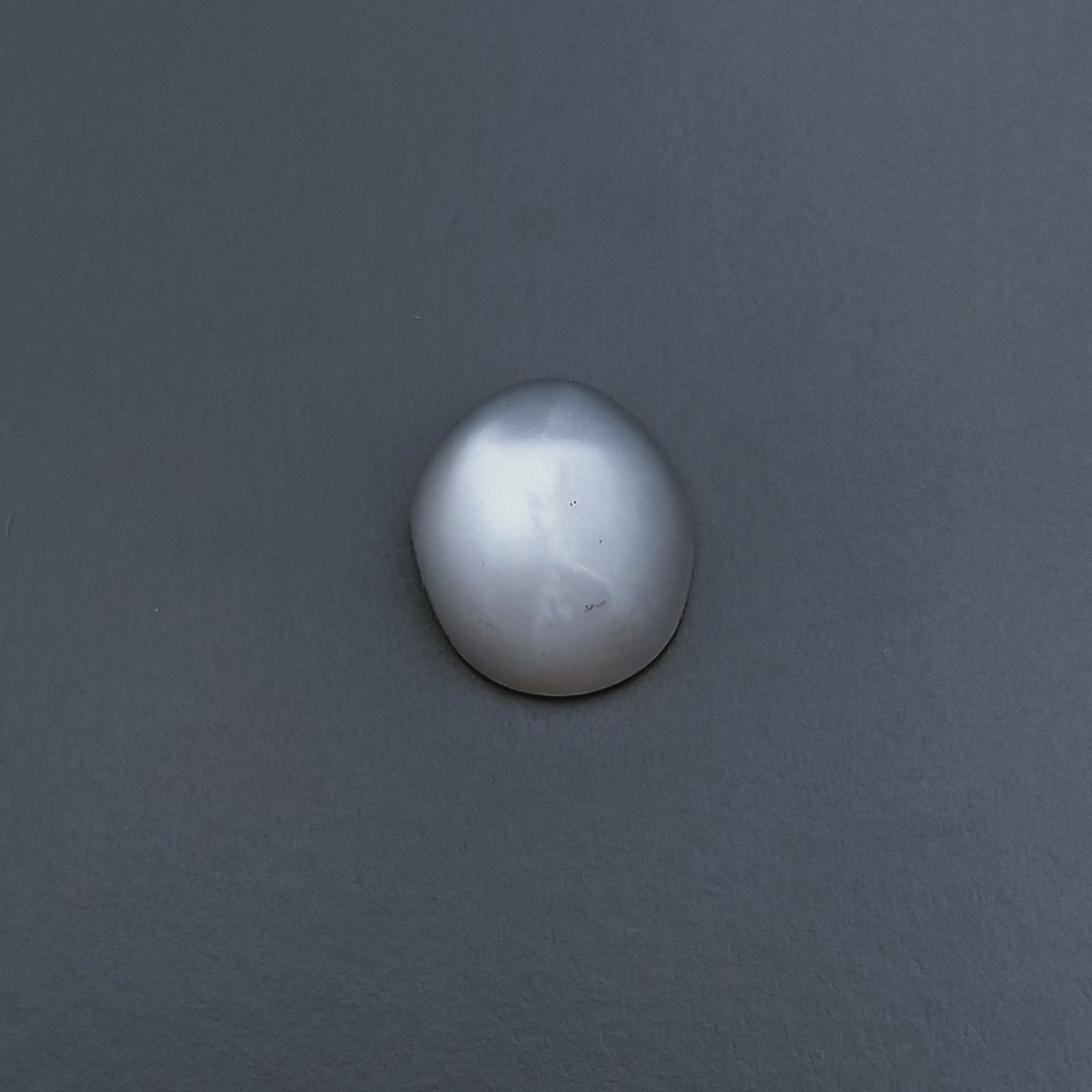Pietra Di Luna Grigia Naturale Forma Ovale Piatto Cabochon Liscio Fatto a Mano 9X8X4mm 2,50 Carati 1pz