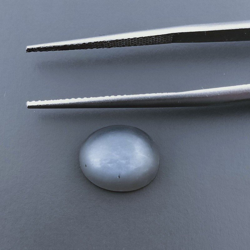 Pietra Di Luna Grigia Naturale Forma Ovale Piatto Cabochon Liscio Fatto a Mano 10X9X5mm 3,70 Carati 1pz