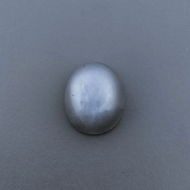 Cabochon di Pietra di Luna Grigia Naturale Ovale, Piatto e Liscio, 10x9x5 mm, 3,70 ct, Fatto a Mano