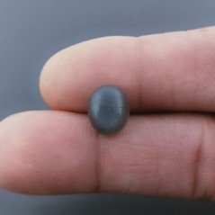 Cabochon di Pietra di Luna Grigia Naturale Ovale, Piatto e Liscio, 10x9x5 mm, 3,70 ct, Fatto a Mano