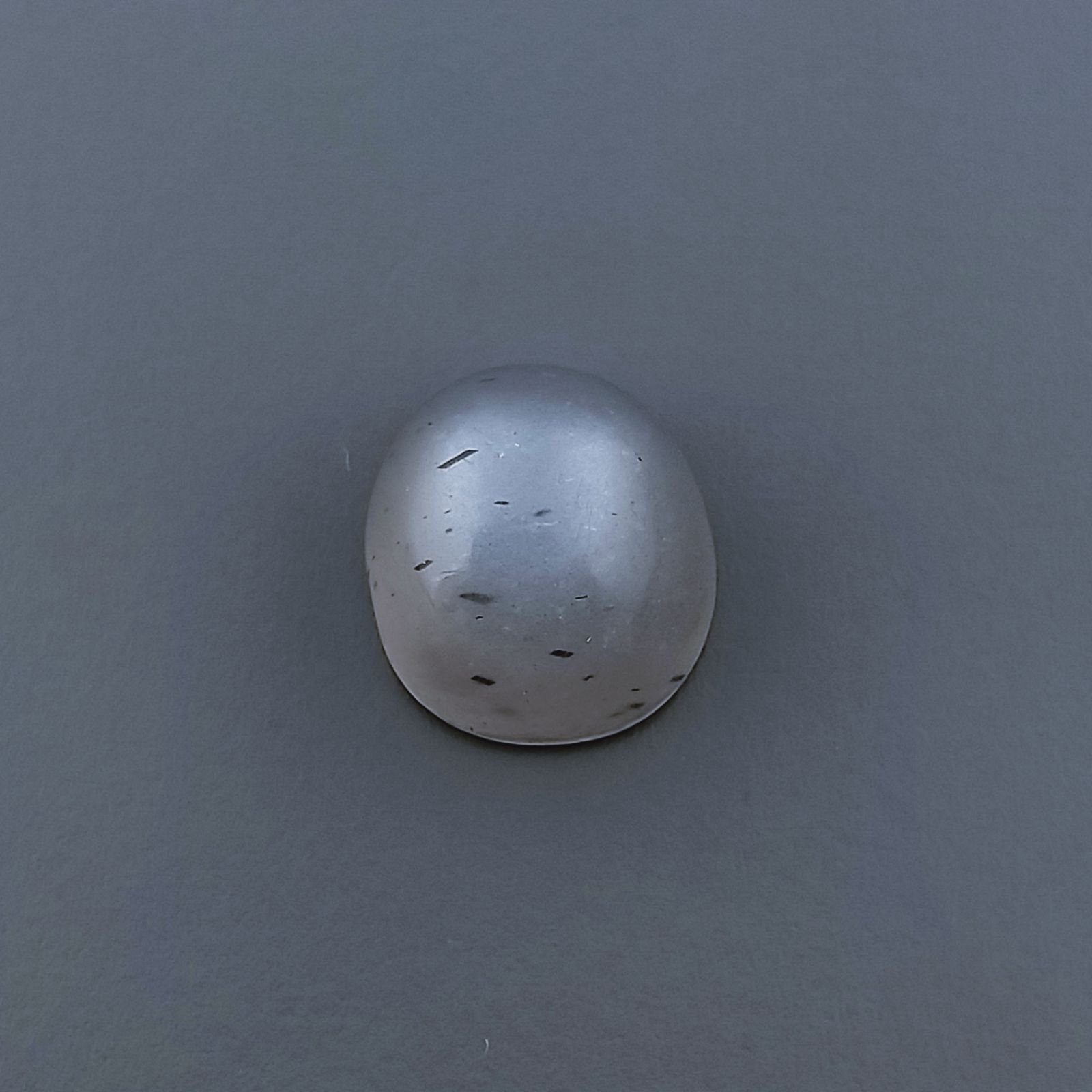 Pietra Di Luna Grigia Naturale Forma Ovale Piatto Cabochon Liscio Fatto a Mano 12X9X5mm 4,80 Carati 1pz