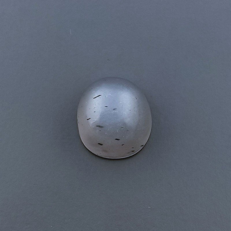 Pietra Di Luna Grigia Naturale Forma Ovale Piatto Cabochon Liscio Fatto a Mano 12X9X5mm 4,80 Carati 1pz