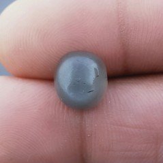 Cabochon di Pietra di Luna Grigia Naturale Ovale, Piatto e Liscio, 12x9x5 mm, 4,80 ct, Fatto a Mano
